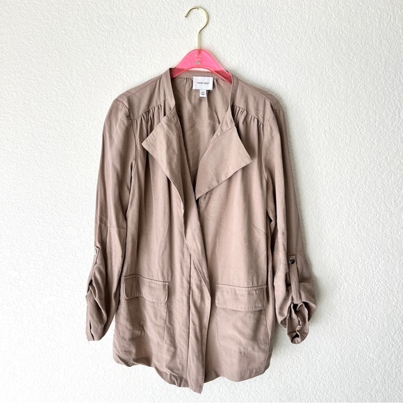 Nine West Nude Beige Utility Trench Lightweight Jacket Size Medium - Picture 1 of 11
